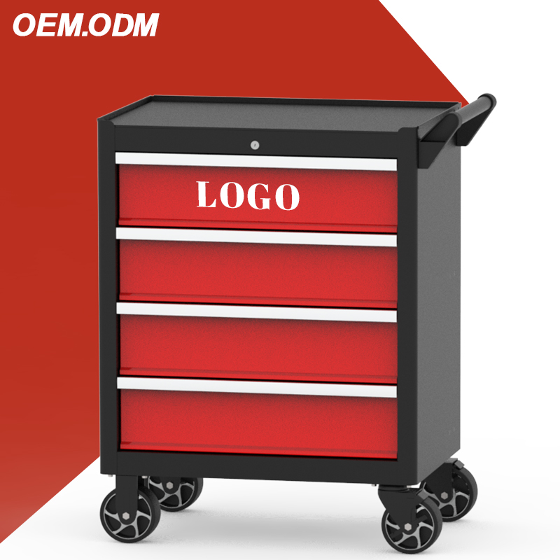 Workshop Tools Trolley - 中国OEM卸売4段ローリングローラートロリーワークショップメタル格安ツールキャビネットチェストガレージ