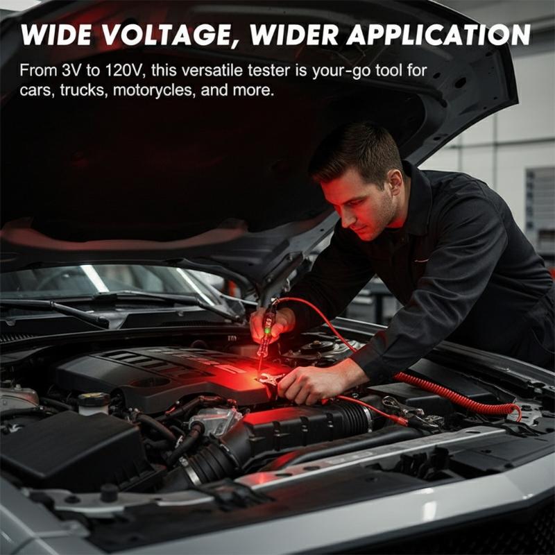 Tools Use In The Workshop - 3V 120V 電圧テスターペンデジタルディスプレイロングプローブポータブル電気回路検出ツール車の家庭や作業場での使用に最適