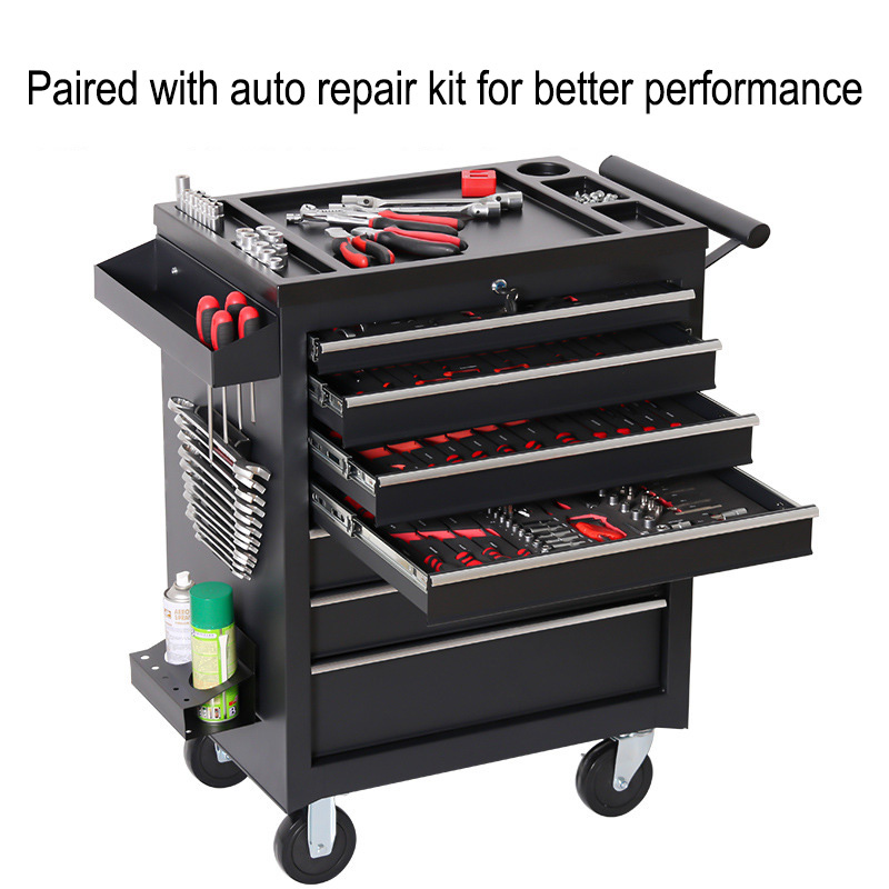 Workshop Tools Trolley - 5段引き出し収納ツールボックストロリー、多機能自動車修理ハードウェアモバイルメンテナンスツールキットキャビネット