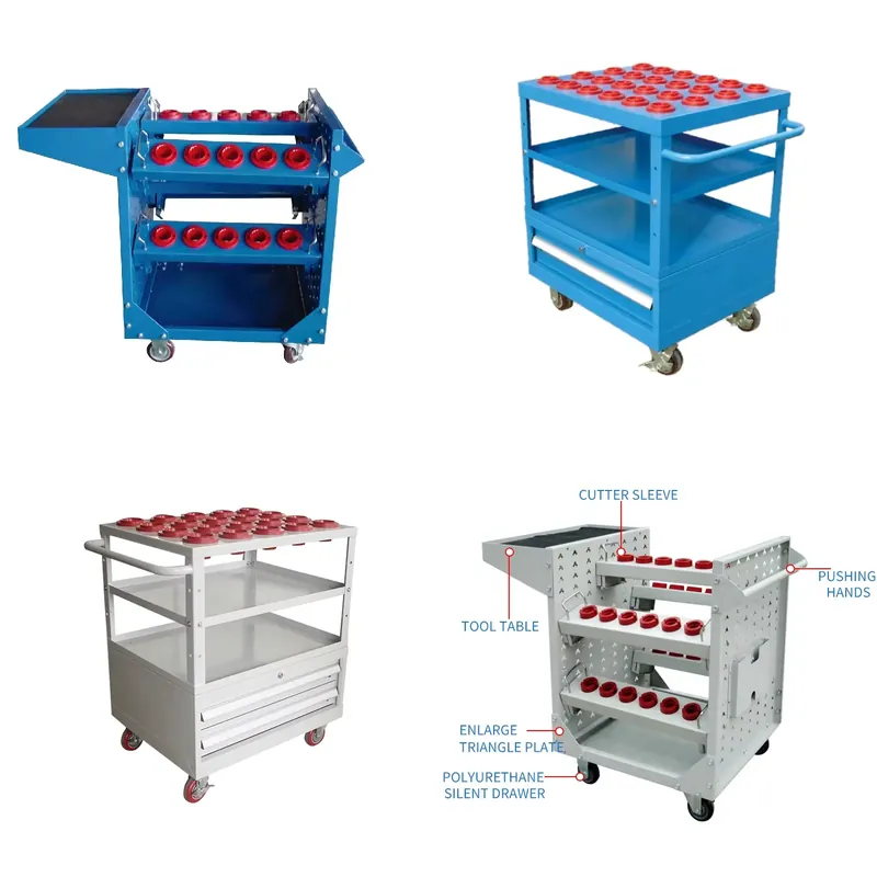 Workshop Tools Trolley - 耐久性のあるワークショップCNCツールホルダー収納トロリーカートキャビネット（CNCツールホルダーBT30/40/50/60 HSK40/63/80/100対応）