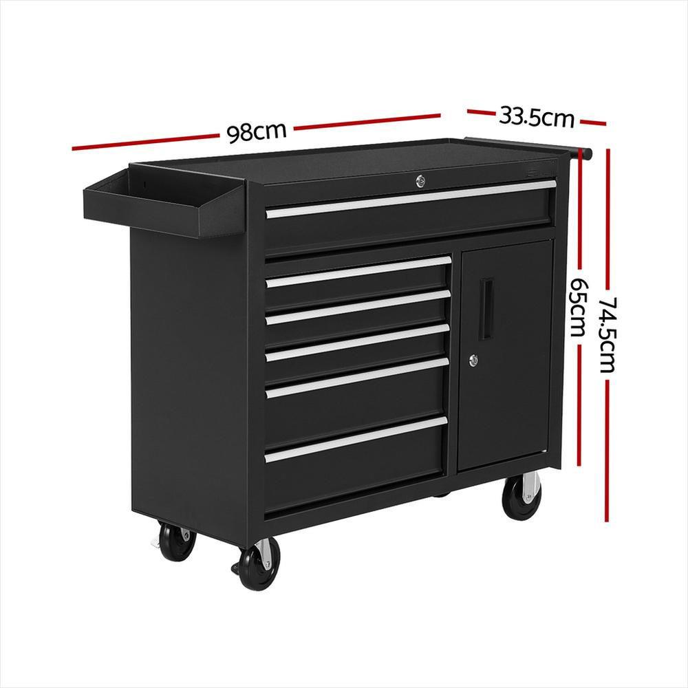 6段引き出しツールボックスチェストキャビネット収納トロリー、 - Workshop Tools Trolley のレビューと価格