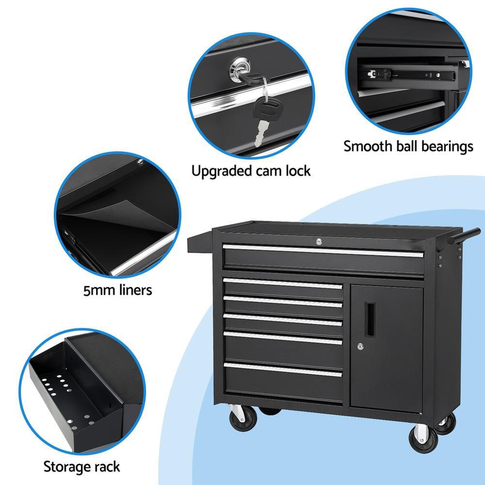 6段引き出しツールボックスチェストキャビネット収納トロリー、 - Workshop Tools Trolley のレビューと価格