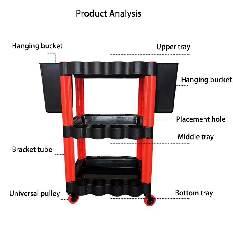車の3層トロリー、自動車修理ウォッシュツールストレージ、モバ - Workshop Tools Trolley のレビューと価格