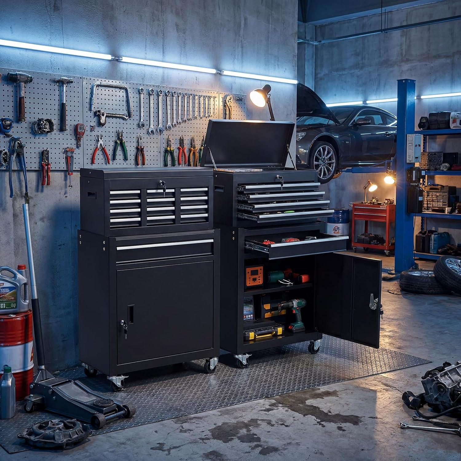 5段引き出し式ローリングツールキャビネット（ロック可能な取り - Workshop Tools Trolley のレビューと価格