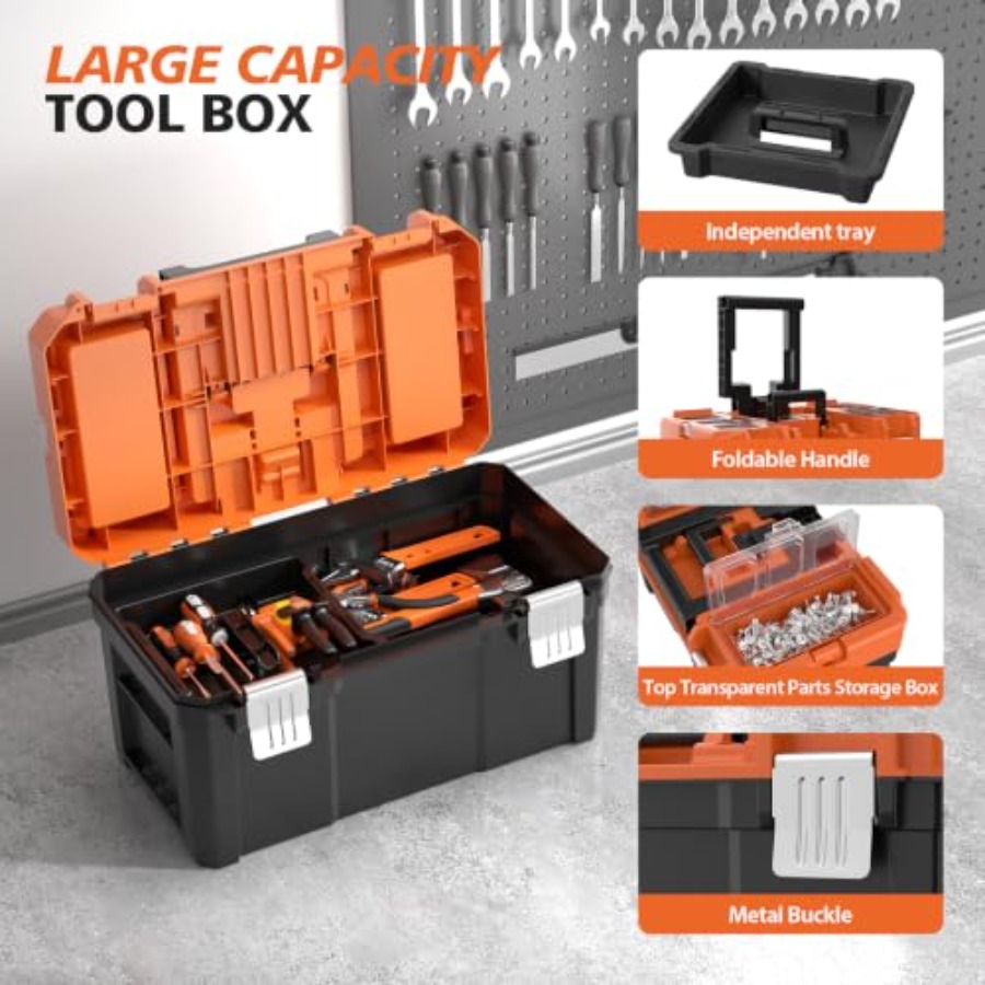 キャスター付きの移動式工具箱。3段重ね可能な工具箱で、ワーク - Tools Use In The Workshop のレビューと価格