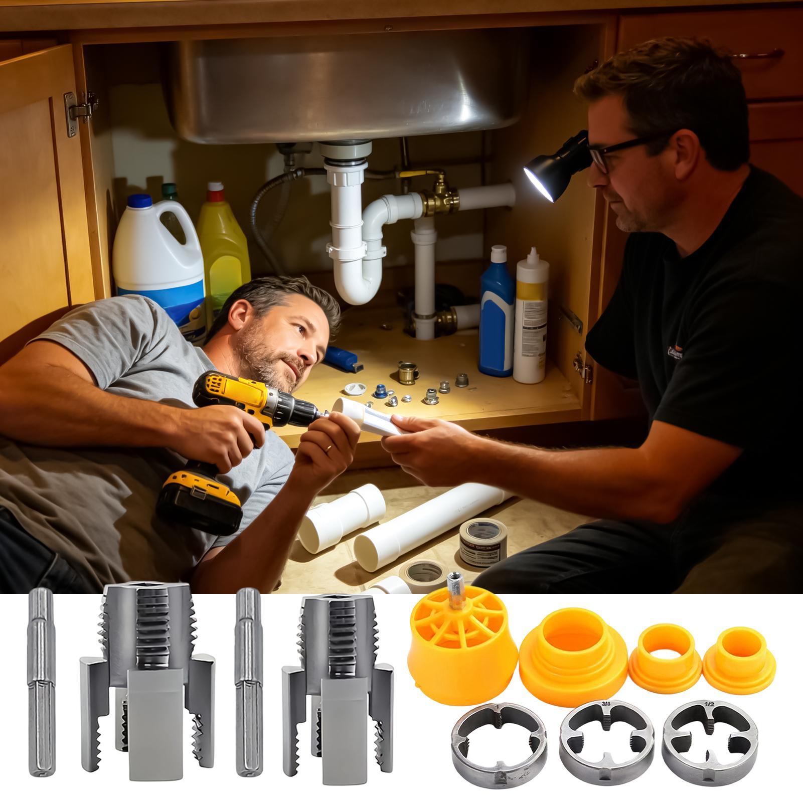 PVCパイプ用ねじ切り工具セット。金属製で、様々なサイズに対 - Tools For Garage Workshop のレビューと価格