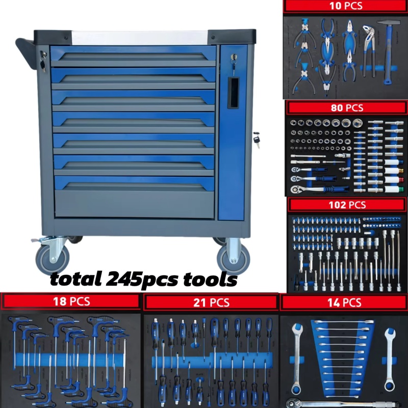 7段引き出し付きロック式スチール製ツールキャビネット、ガレー - Tools For Garage Workshop のレビューと価格